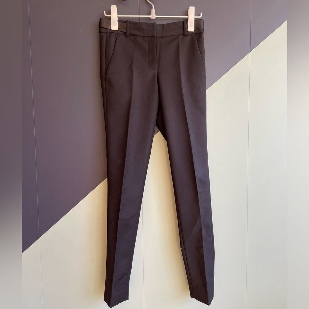 Alexander Wang Black Tapered Leg Dress Pants w/ Leather Waistband Sz 0